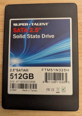 Super Talent 512GB Solid State Drive 2.5 Inch SATA III  FTM51N325H