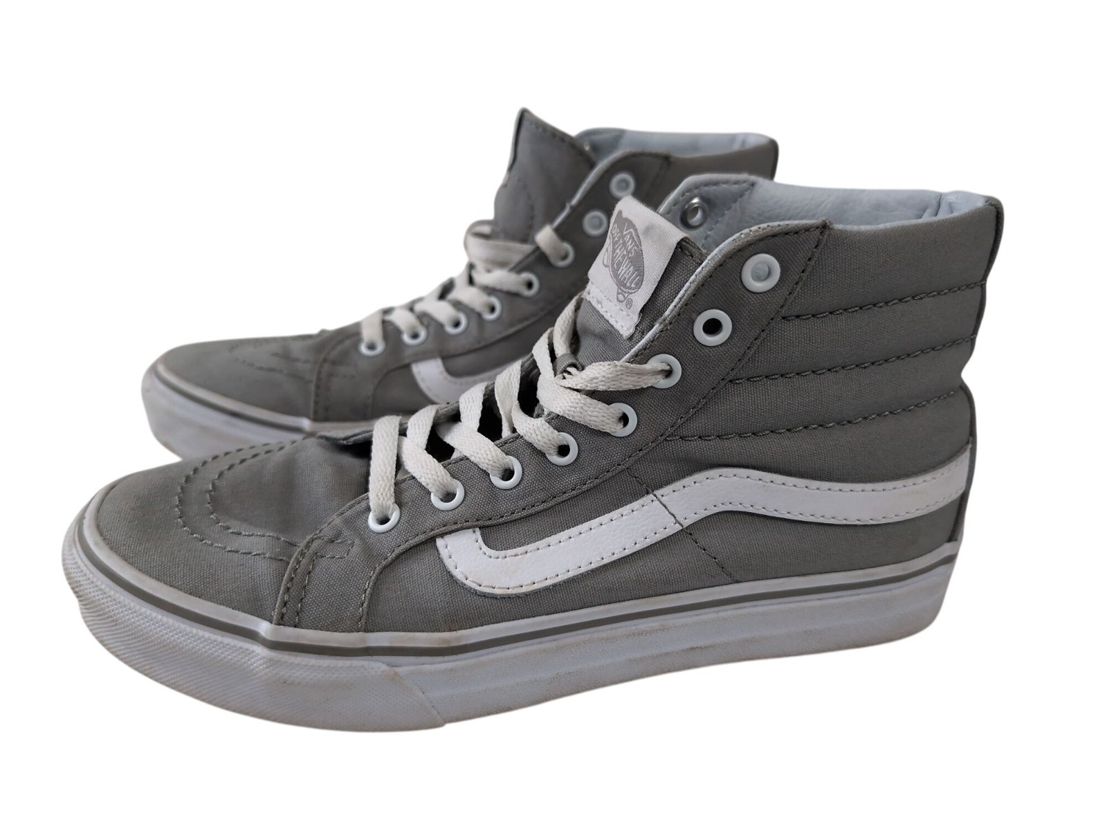 Vans SK8 Hi Sneaker Shoe Women 7.5 Men 6 Gray Old Skool High Top Skater Grunge