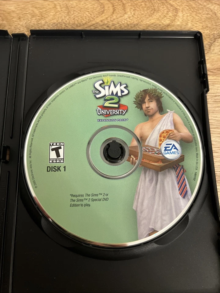 The Sims 2 University Pc Cd-ROM Video Game T-Teen EA Games W/Manual - No Artwork - Image 2 of 4