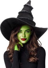 Black Witch Hat for Women Adult, Halloween Wicked Witch Wizard Costume Cosplay