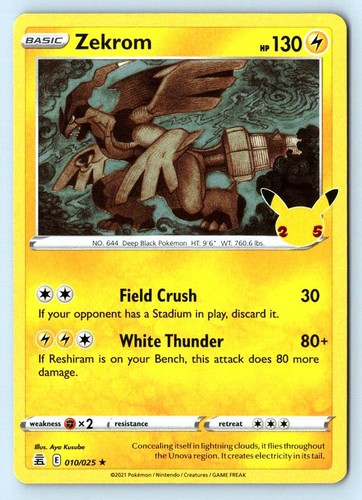 Zekrom 10/25 Celebrations Holo Pokemon NM
