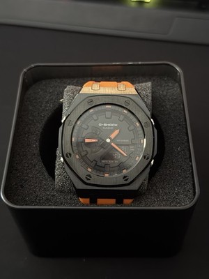 Casio G-Shock GA-2100 Custom Casioak Orange Sealth Blaze Watch