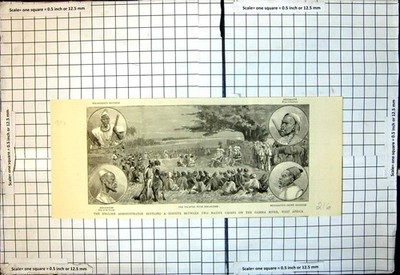 Alter Streitbeilegungsstreit zwei indianische Häuptlinge Gambia Fluss Westafrika 1887 viktorianisch