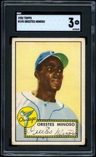 1952 Topps #195 Minnie Minoso HOF RC SGC 3 CENTERED & NO CREASES