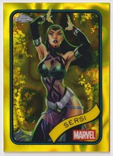 2025 Topps Chrome Marvel Edition SERSI Eternals Yellow Lava Refractor #77