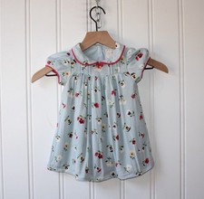 GAP x DÔEN Flo Dress Dublin Blue Pansy Floral Peter Pan Collar 12-18 Months