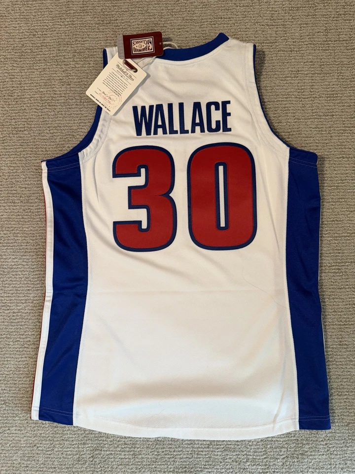 JERSEY MITCHELL & NESS AUTÉNTICO RASHEED WALLACE L 44 DETROIT PISTONS PRECIO DE VENTA SUGERIDO POR EL FABRICANTE 300 $ Foto 2 de 4