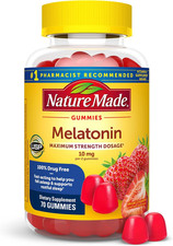 Melatonin 10mg Gummies for Adults, Maximum Strength Sleep Aid, Drug Free, 70 Ct
