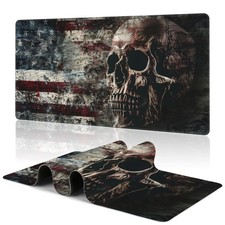 American Flag Skull Large Mouse Pad Skull Desk Mat for Desktop, Large Gaming ...