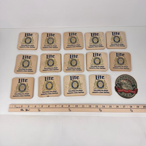 Vtg lot of 68 Miller Lite Thin Cardboard Beer Coaster Fine Pilsner Collect READ