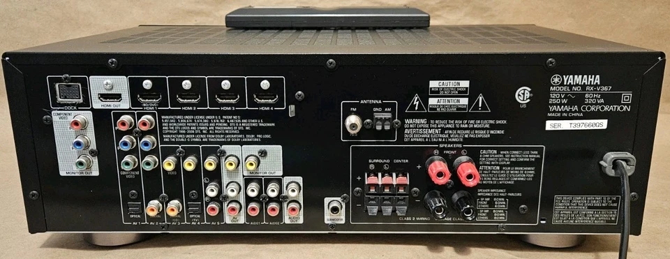 Yamaha RX-V367 5.1 Ch HDMI Home Theater Surround Receiver Stereo + Remote Bundle - Image 2 of 4