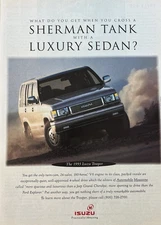 1993 Isuzu Trooper Sherman Tank? Original Print Ad