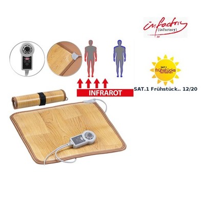 infactory Beheizbare Infrarot-Fußboden-Matte, 50,5 x 55 cm, bis 60 °C, 70 Watt