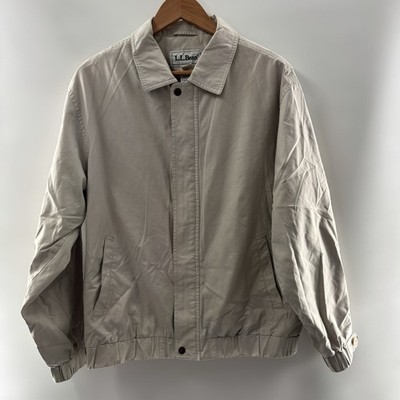 L.L Bean Vintage Golf Bomber Jacket Men s Large Khaki Full Zip