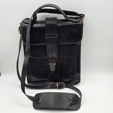 Vintage Leather Crossbody Handbag Messenger Document Holder Fiocchi Snap Italy