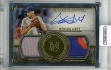 2019 Topps Museum Collection Steven Matz Signature Dual Relic Auto /25