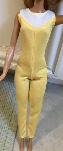 VTG Barbie doll jumpsuit one piece yellow Music Lovin 1985 Canada/Europe foreign