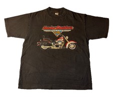 Vintage 90s Harley Davidson Cafe Motorcycle Graphic Single Stitch Shirt Size L
