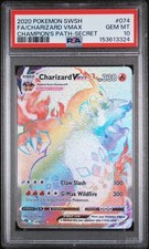 2020 POKEMON SWORD & SHIELD CHAMPION'S PATH #074 FULL ART/CHARIZARD VMAX PSA 10
