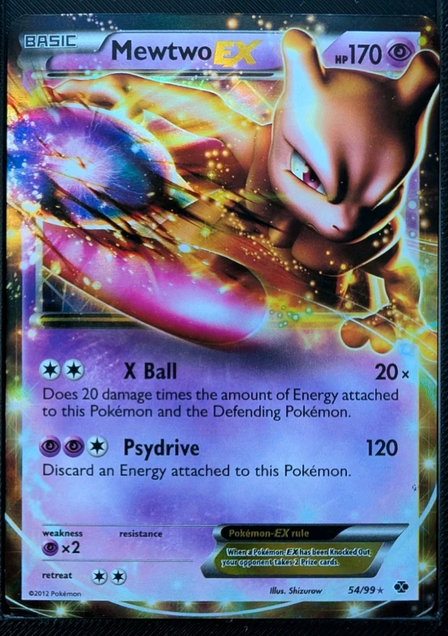 Pokémon Mewtwo EX Ultra Rare Holo 54/113 Legendary Treasures 170 HP