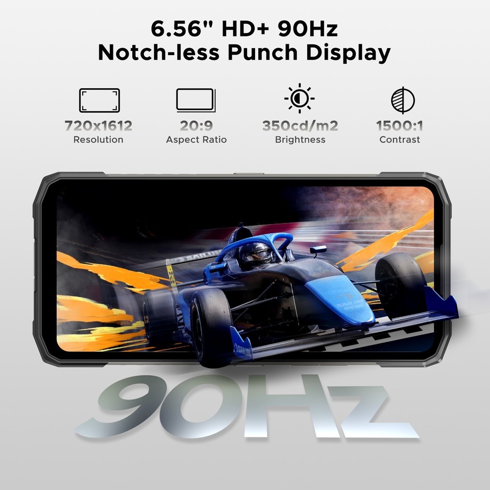 DOOGEE Blade10 Power Smartphone Rugged 10300mAh | 24GB RAM+256GB ROM, IP68, 50MP, Android 14, Argento - 3