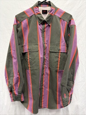 Levi's Shirt Men's Medium Striped Two Horse Brand Button Down Pocket Vintage