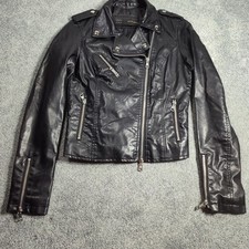 AFTF BASIC Womens Black Faux Leather Moto Jac...