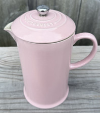 Le Creuset French Press Coffee Maker Mauve Rose Pink 27oz Stoneware VGC Retired