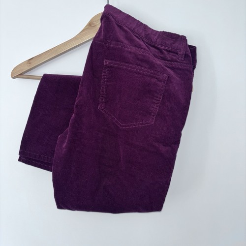 Emerson Purple Cord Pants Size 16 elasicated waist plum pockets corduroy boho