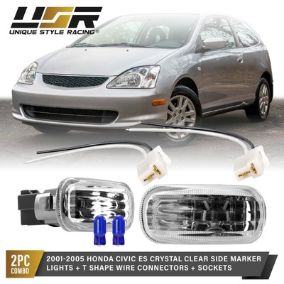 Crystal Clear Lens JDM Side Markers Set For 01-05 Civic & 02-06 Integra/RSX