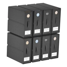  8-Pack Bed Sheet Organizers and Storage, Foldable Linen Bins with 8 PACK Black