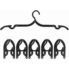Portable Folding Clothes Hangers Travel Drying Rack 6 Pack Black