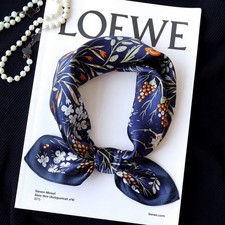 Insect Flowers Paisley Print 100 Mulberry Silk Shawl Scarf Necktie Kerchief 21"