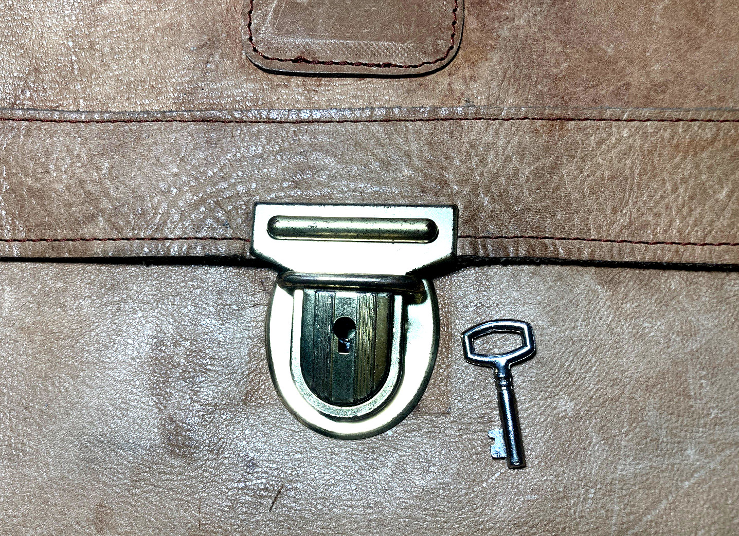 Document Case Briefcase Brown Leather Handle Bag … - image 11