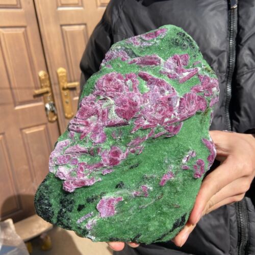 14.1lb Rare Natural Gem Ruby Zoisite quartz crystal rough Material Specimen - Picture 11 of 12
