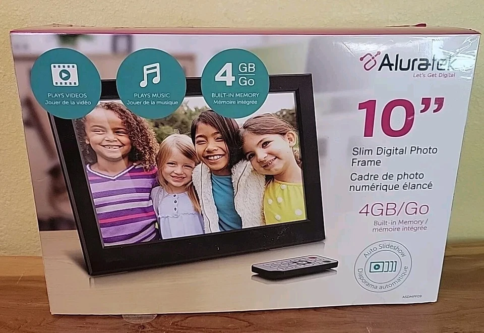 Aluratek Digital Frame 10" Built-in 4 GB Slide Show Your Memories 1000s Of Pics - Image 4 of 4