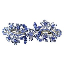 Faship Gorgeous Blue Crystal Flower Barrette Clip