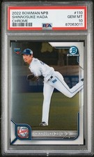 2022 Bowman NPB Chrome Shinnosuke Hada PSA 10 GEM MINT LOW POP #110 RC Japan WBC