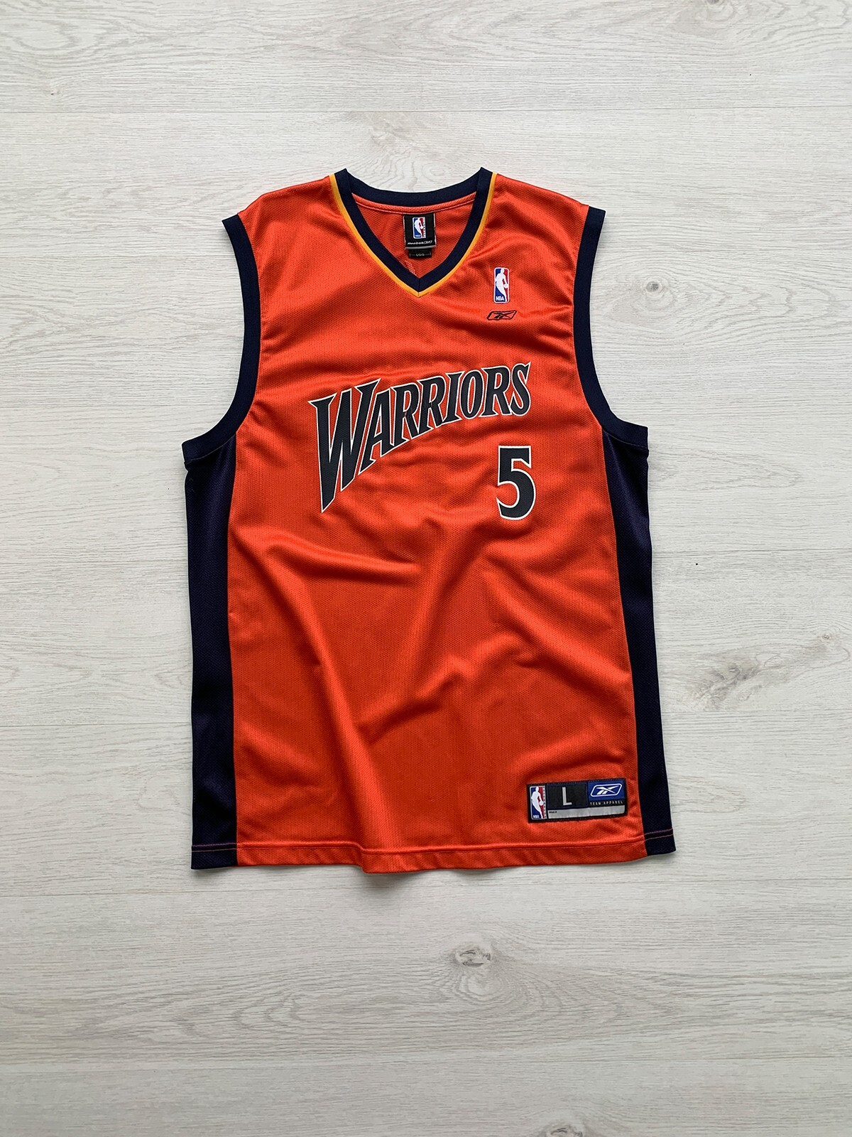 Vintage Mens REEBOK Golden State Warriors Davis 5 Jersey NBA 2004-2006 Size L