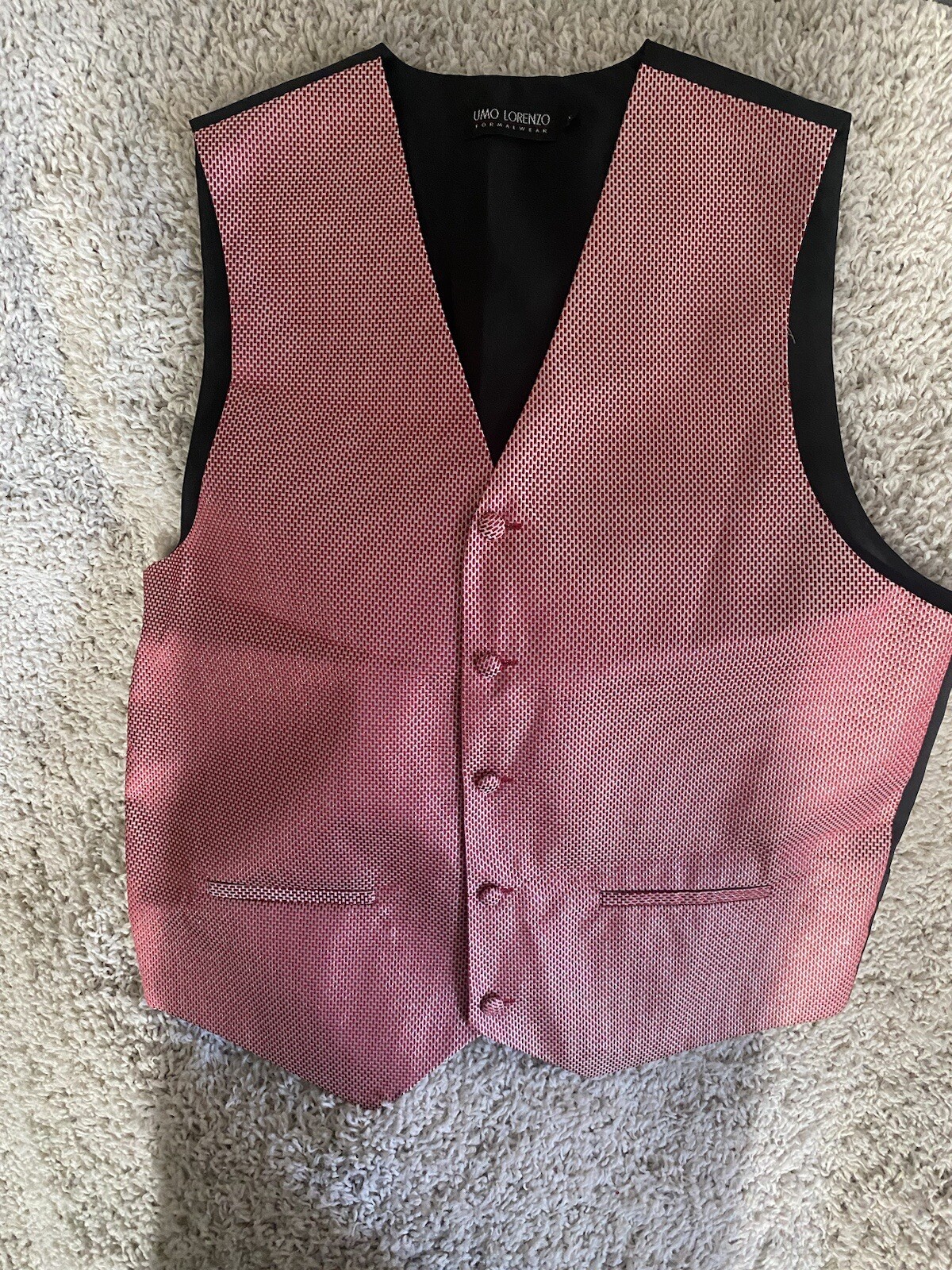 New UMO Lorenzo Vest Adult Small Red Formal Business Banquet Wedding Mens A23
