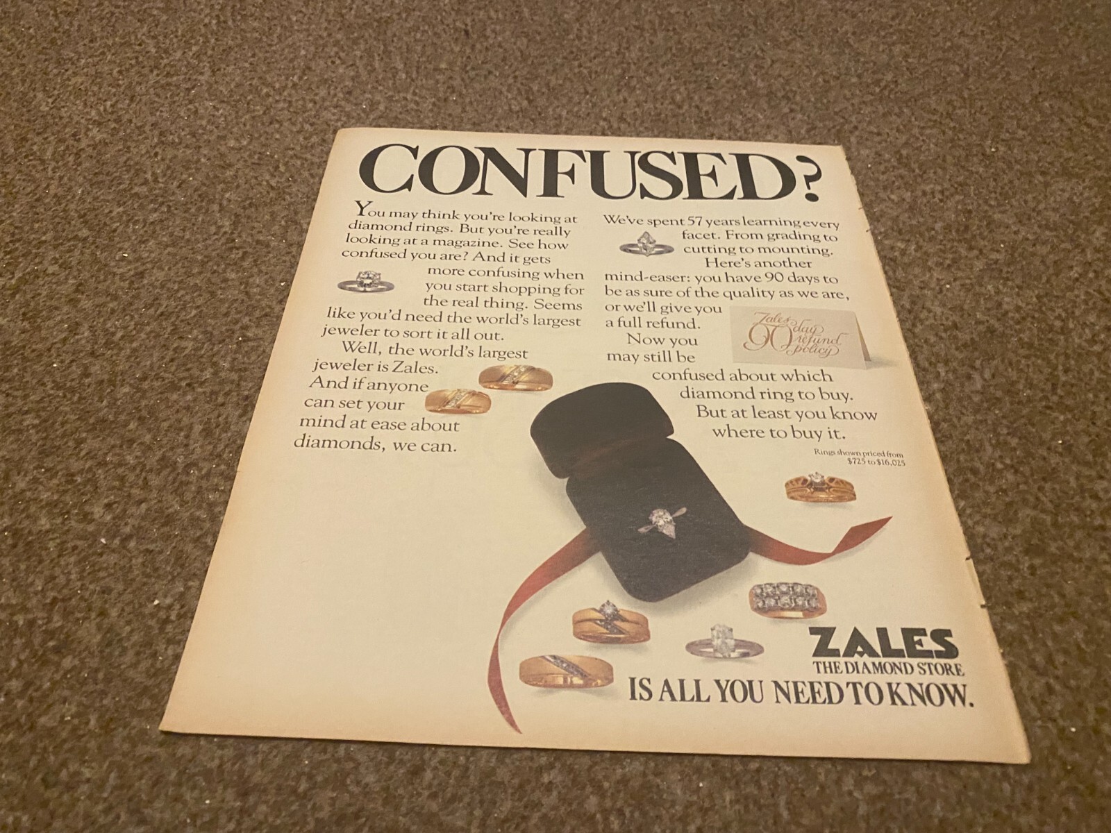 PTRBK11 ADVERT 13X11 ZALES THE DIAMOND STORE