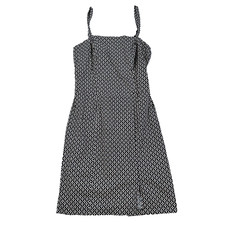 Monteau Mini Dress Black Geometric Print Smocked Back  Size XS Spaghetti Strap