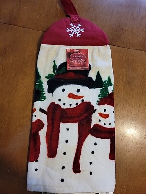 NEW! - Yuletide Kitchen Towel with Button Top by St Nicholas Square