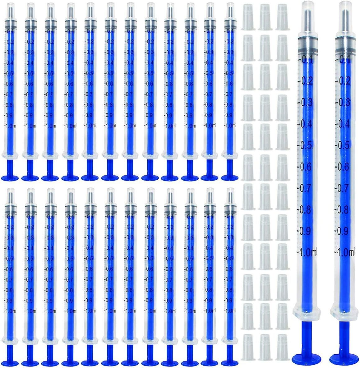 Gebildet 100pcs 1ml Syringe with Luer Slip Tip and Caps(No 1ml-100pcs