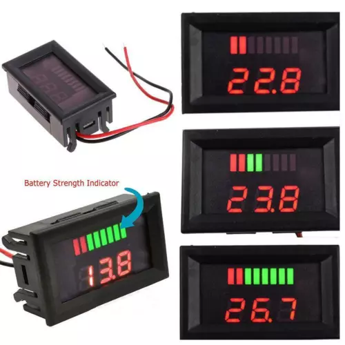 2x 12V-60V Marine Motorcycle Digital Voltmeters Voltage Meter Battery Gauge US - Bild 17 von 23