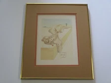 VINTAGE SALVADOR DALI WOODCUT SURREALIST SURREALISM MODERNIST ABSTRACT 