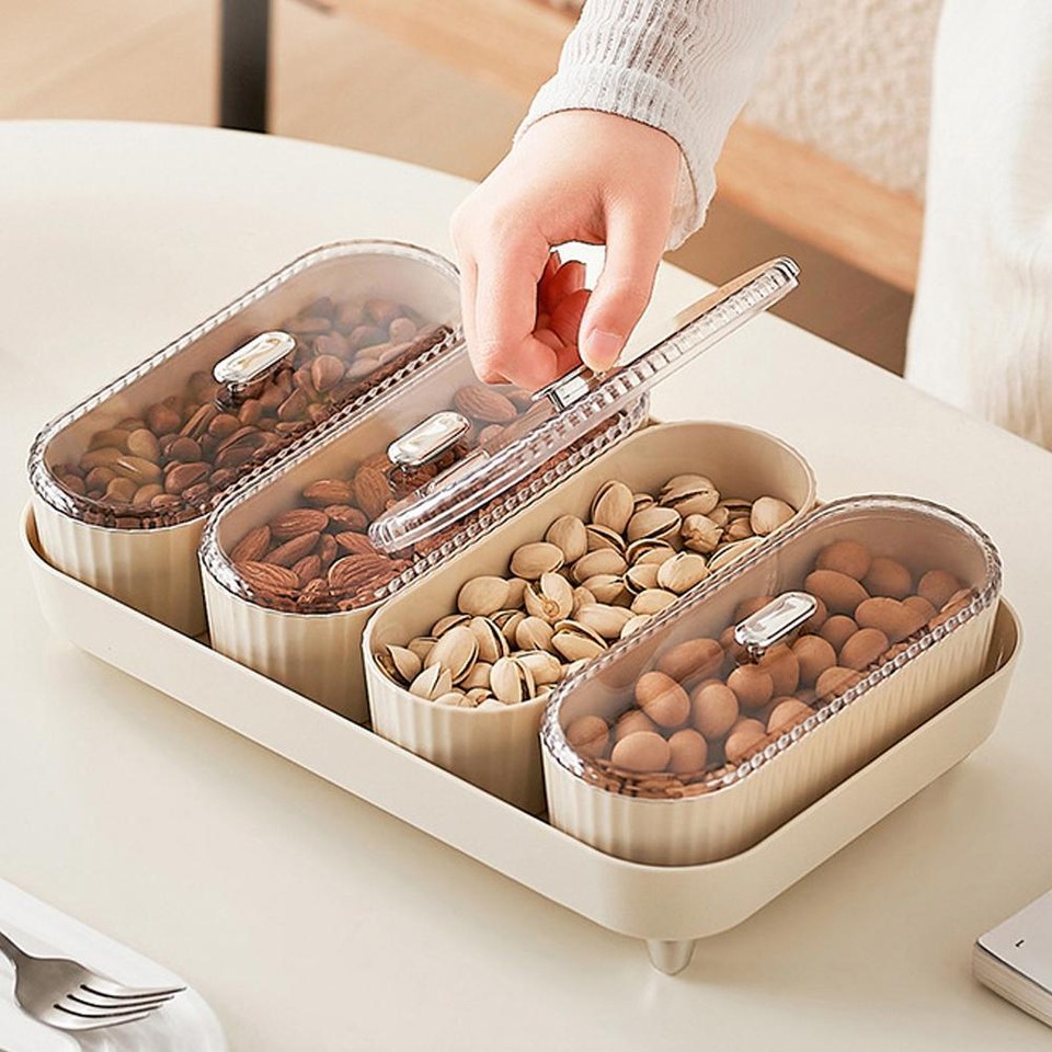 Contemporary Home Living Room Fruit Bowl with Lid for Dry Fruit and Nut