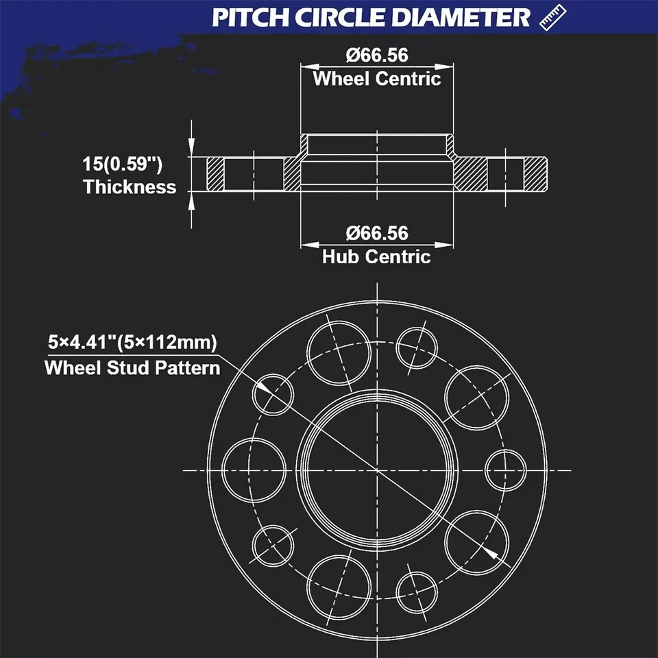 2 шт колесные распорки 20 мм 5x112 Mercedes Benz HubCentric 14X1,5 для W204 W205 W169 - Изображение 3 из 4