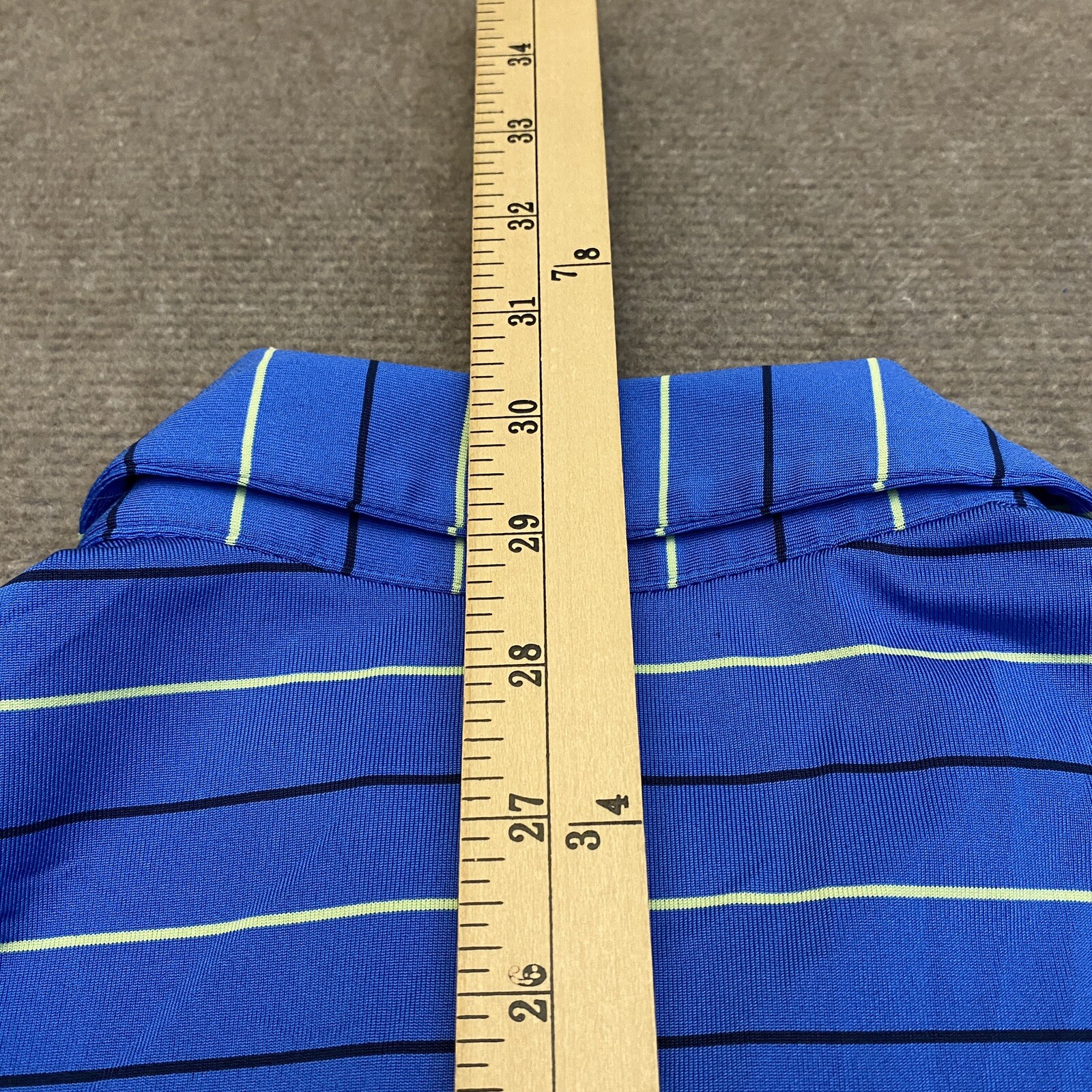 Under Armour Polo Shirt Mens Large Blue Stripe Hackberry Creek Golf Country Club