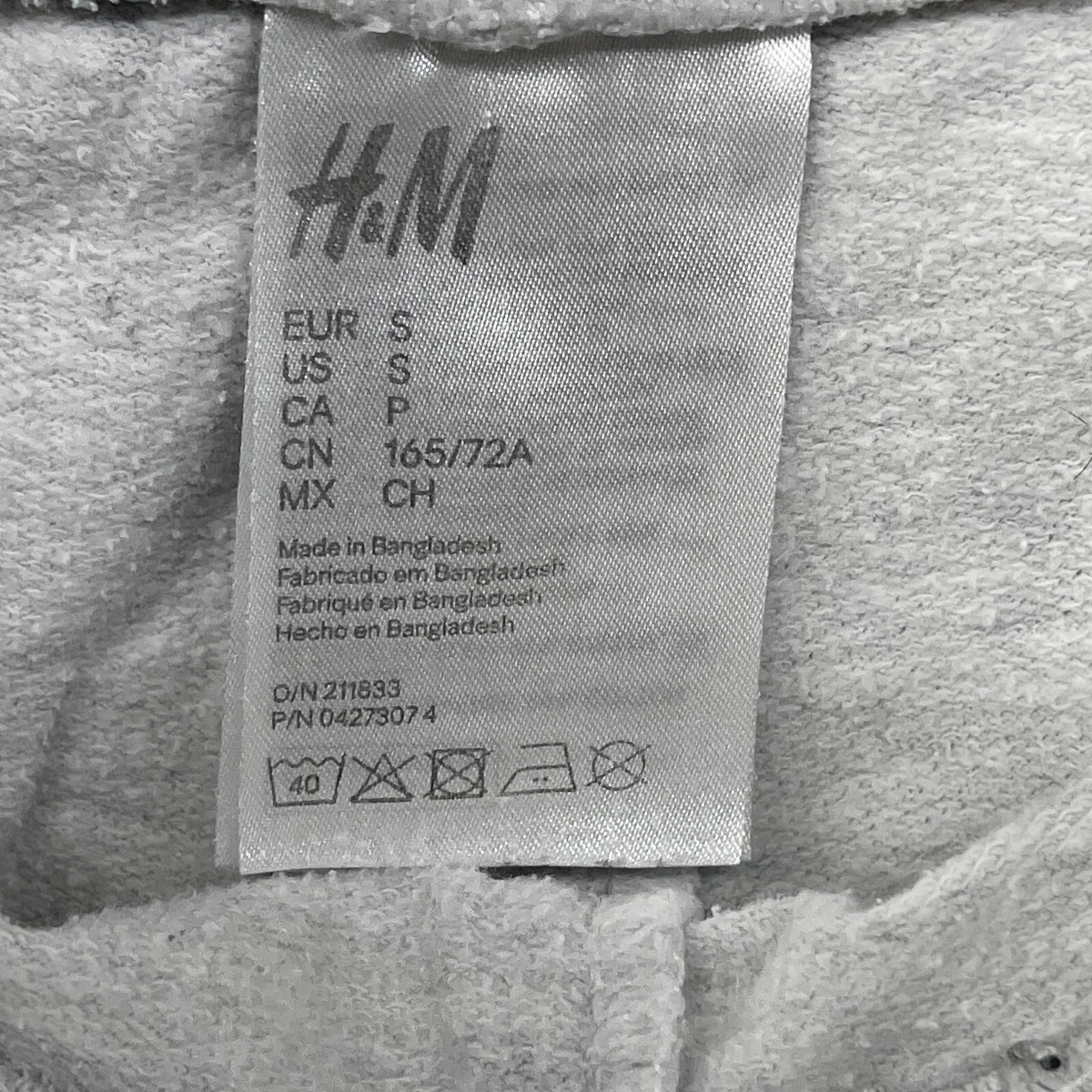 Pantalones de chándal H&M para mujer blancos grises estrellas cintura elástica cordón cónico talla S